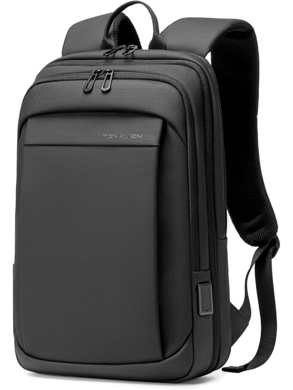 Expandable 17.3 Inch Men's Backpack for Work, Travel, School - Black